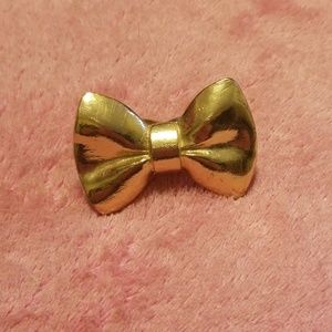 Cute Gold bow 2 finger ring